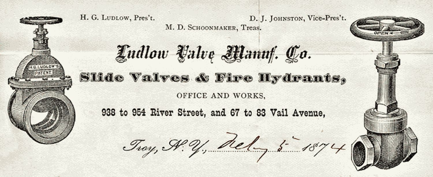 1874 Ludlow Valve Manufacturing Letterhead